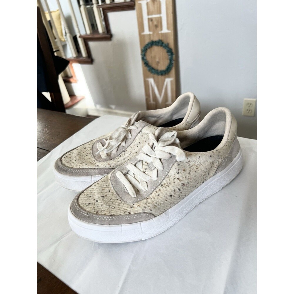 Kizik Prague Terrazzo Sneakers Beige Speckled Canvas Hands Free W 8.5 Men’s 7